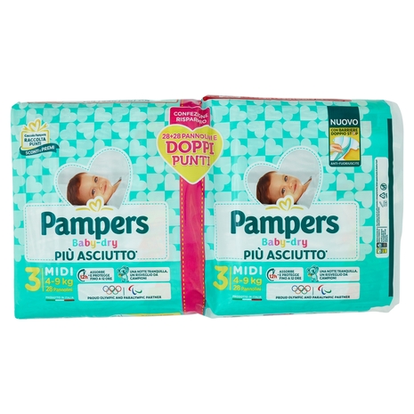Pampers Baby-dry Midi 28+28 pz